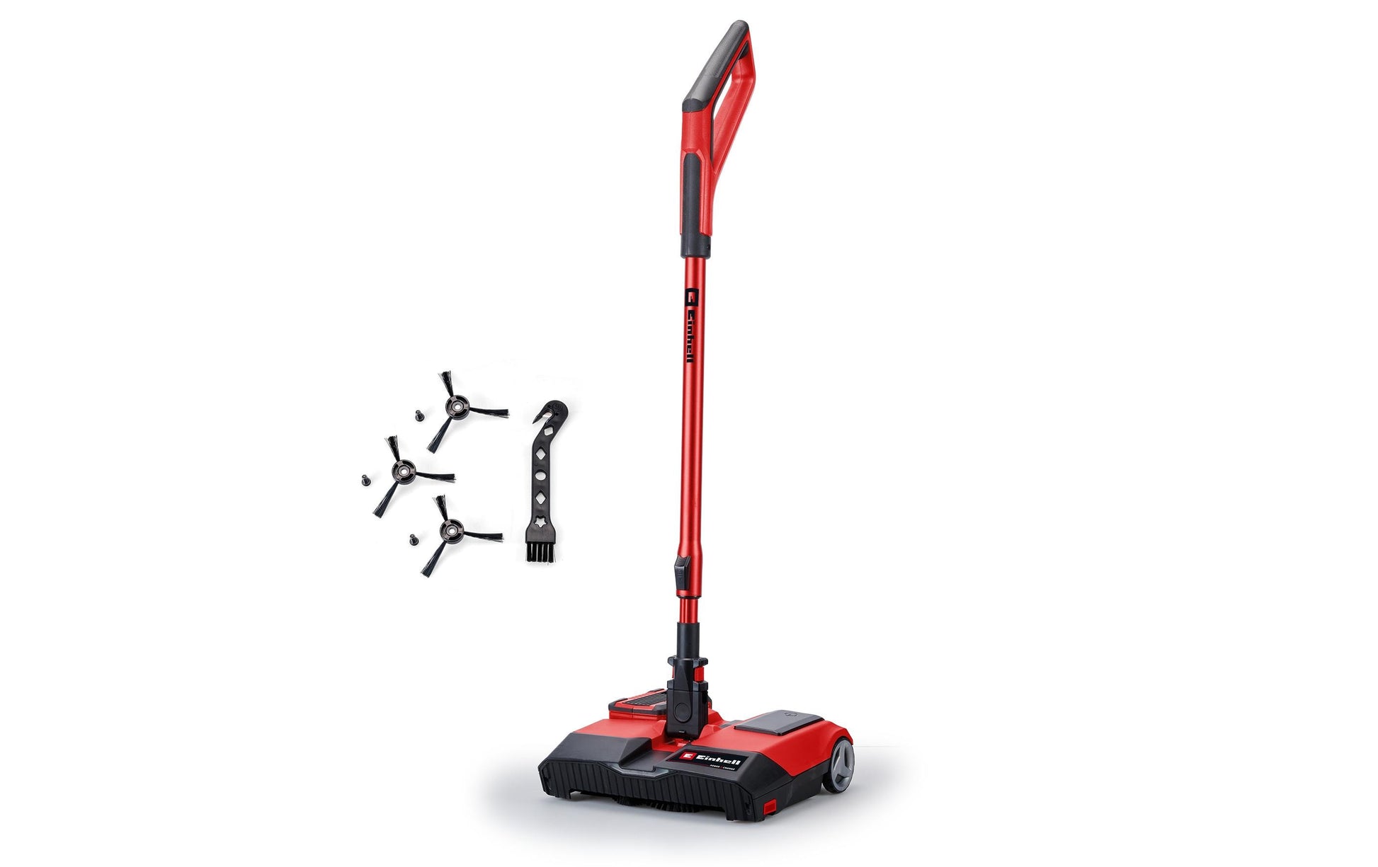 Einhell Akku-Kehrmaschine TE-FS 18 Li-Solo – Teleskopstiel, Rot, Metall