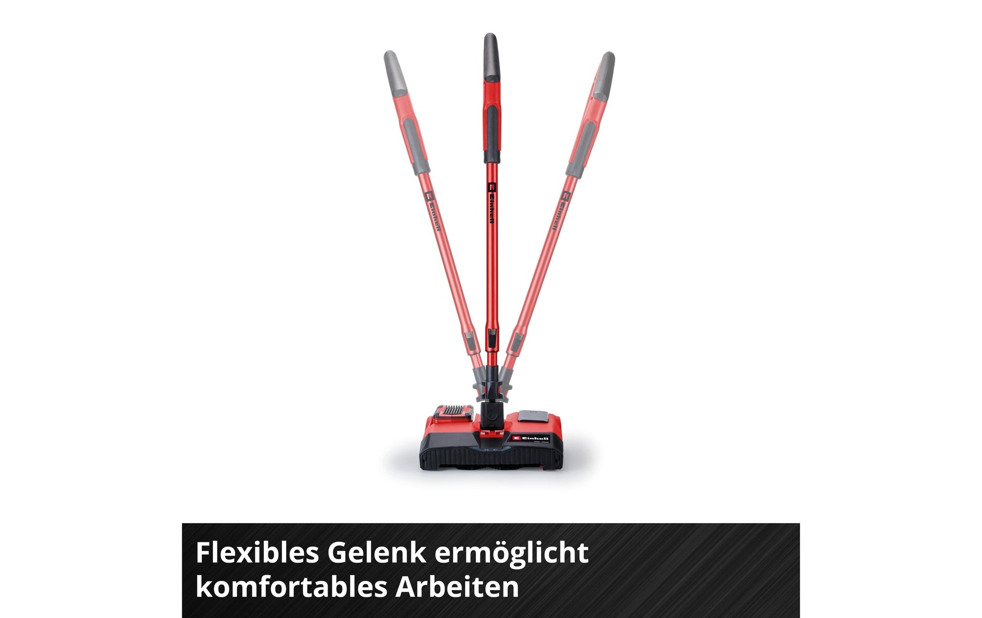 Einhell Akku-Kehrmaschine TE-FS 18 Li-Solo – Teleskopstiel, Rot, Metall
