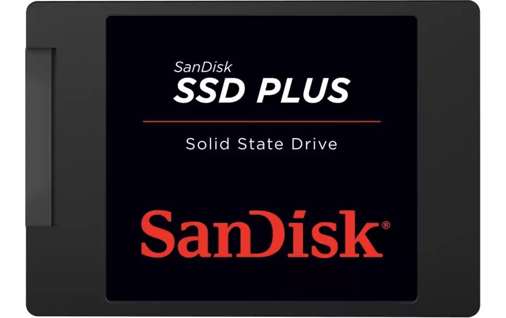 SanDisk SSD Plus 2 TB – 2,5" SATA III, 545 MB/s Lesen