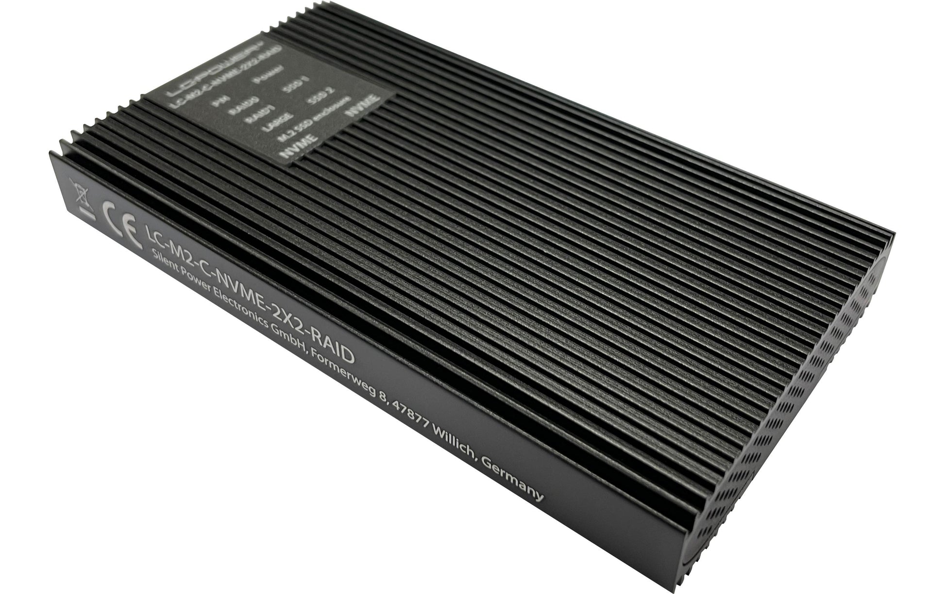 LC-Power LC-M2-C-NVME-2X2-RAID – externes M.2-Gehäuse, NVMe (PCI-Express), 2×M.2, RAID, USB-C