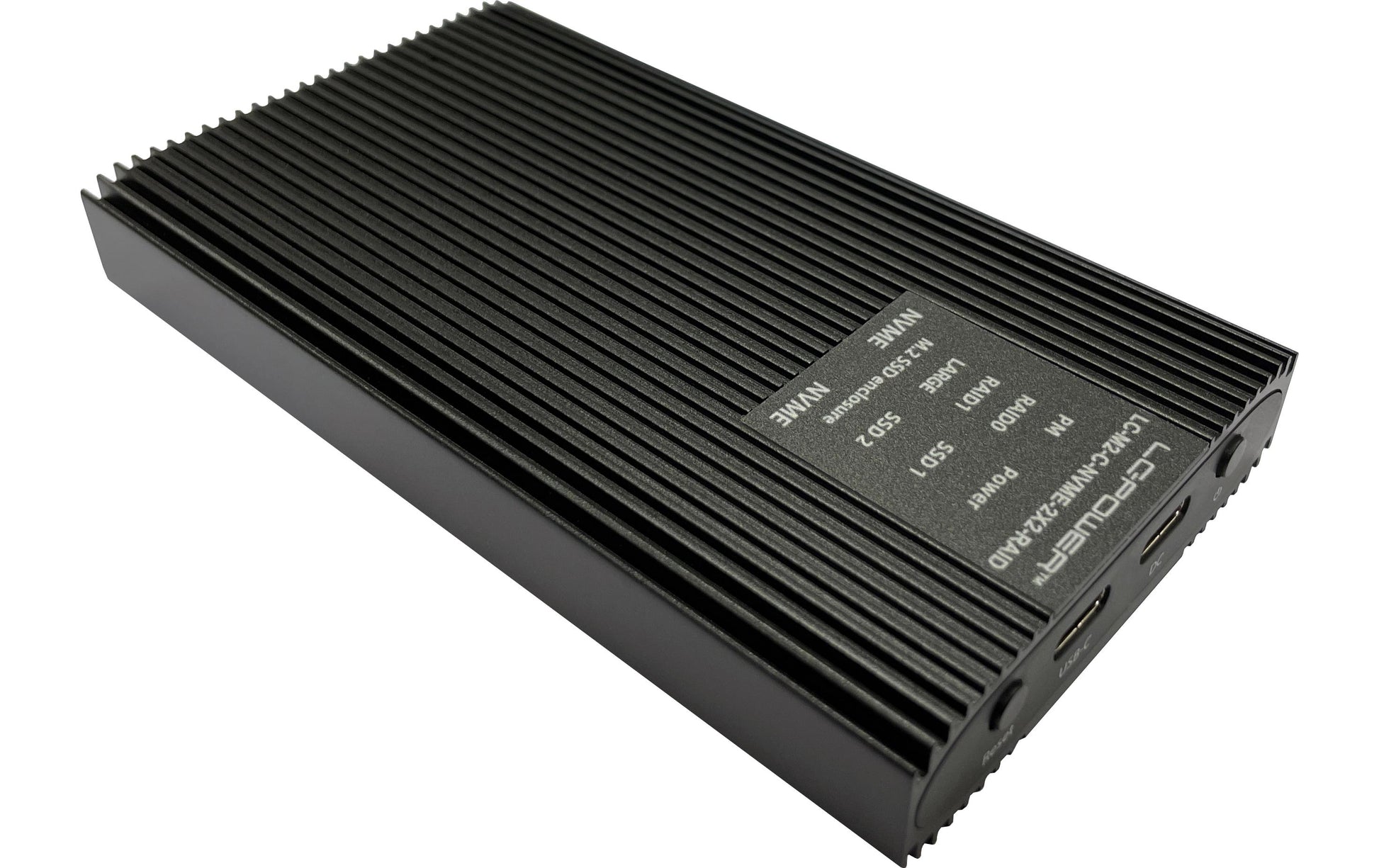 LC-Power LC-M2-C-NVME-2X2-RAID – externes M.2-Gehäuse, NVMe (PCI-Express), 2×M.2, RAID, USB-C