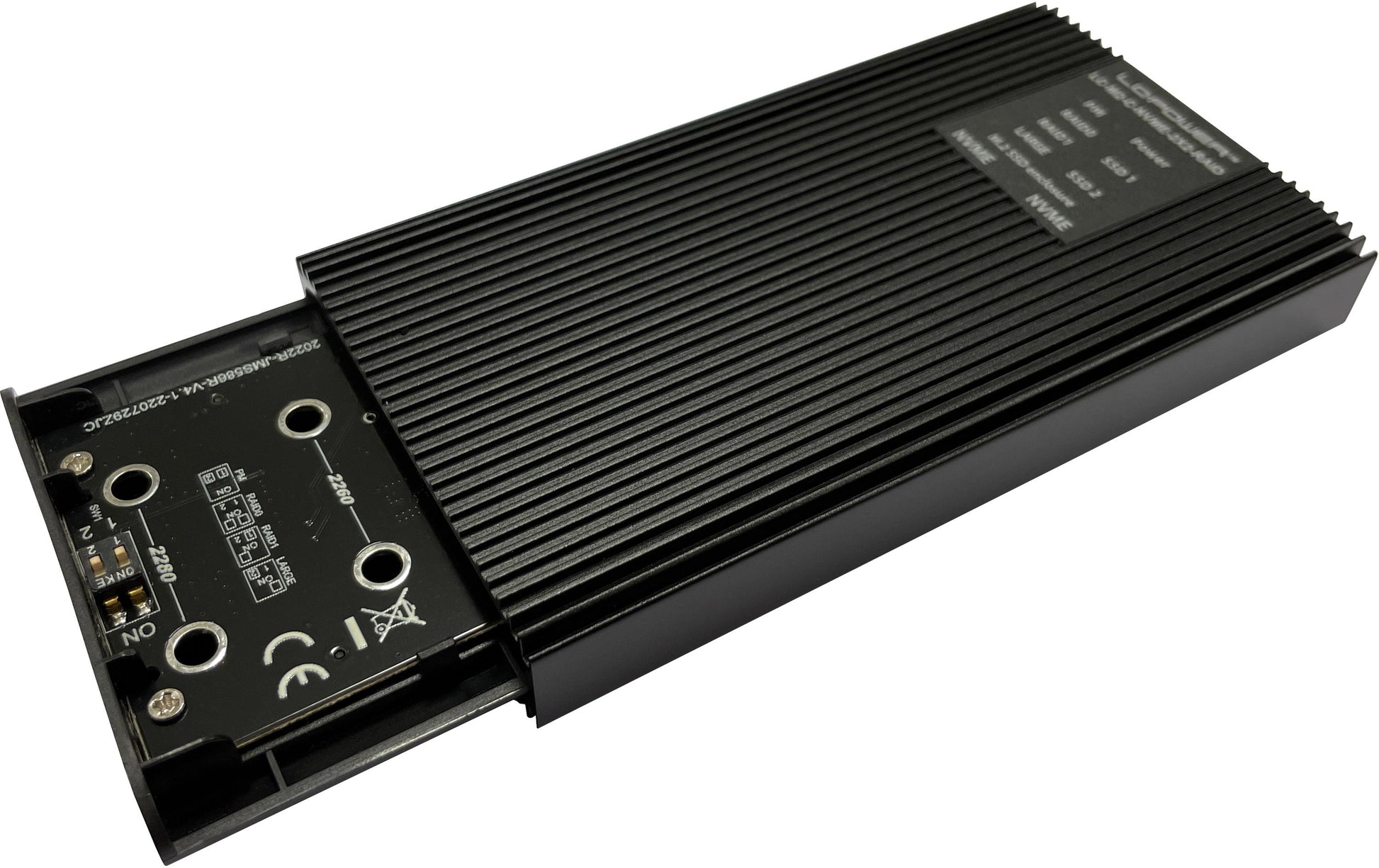 LC-Power LC-M2-C-NVME-2X2-RAID – externes M.2-Gehäuse, NVMe (PCI-Express), 2×M.2, RAID, USB-C