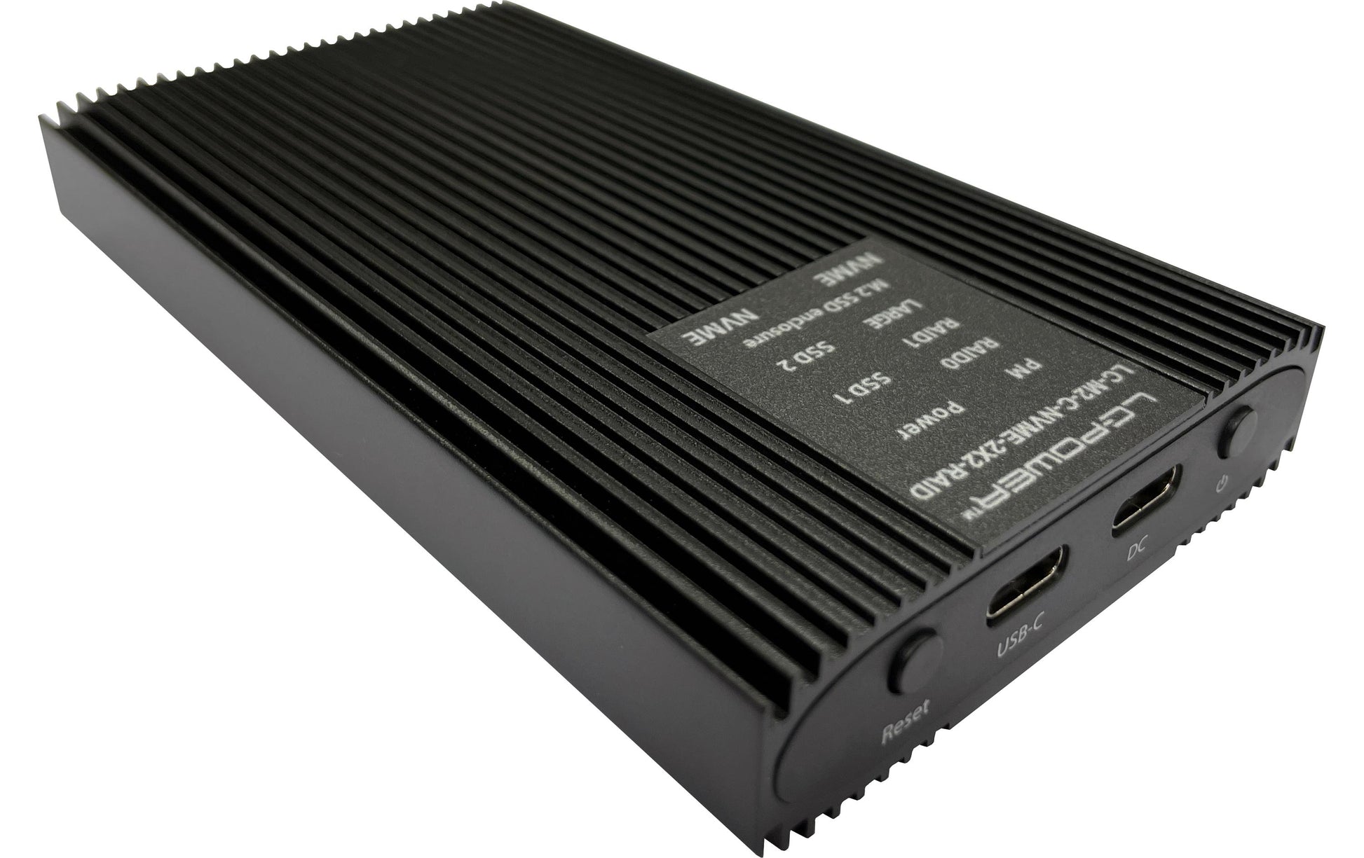 LC-Power LC-M2-C-NVME-2X2-RAID – externes M.2-Gehäuse, NVMe (PCI-Express), 2×M.2, RAID, USB-C