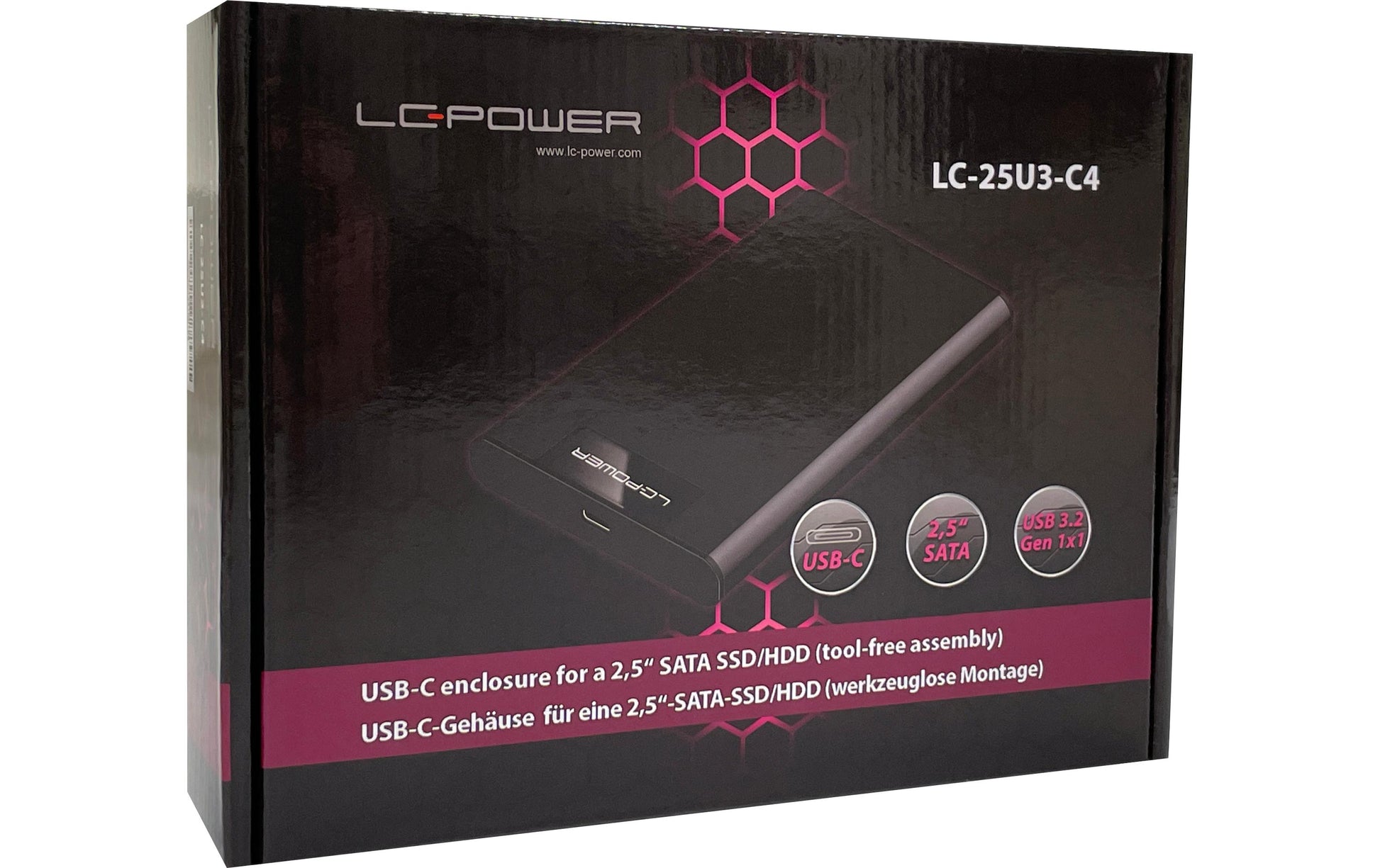 LC-Power LC-25U3-C4 – externes 2,5" Gehäuse, USB-C, für 2,5" HDD/SSD (SATA)