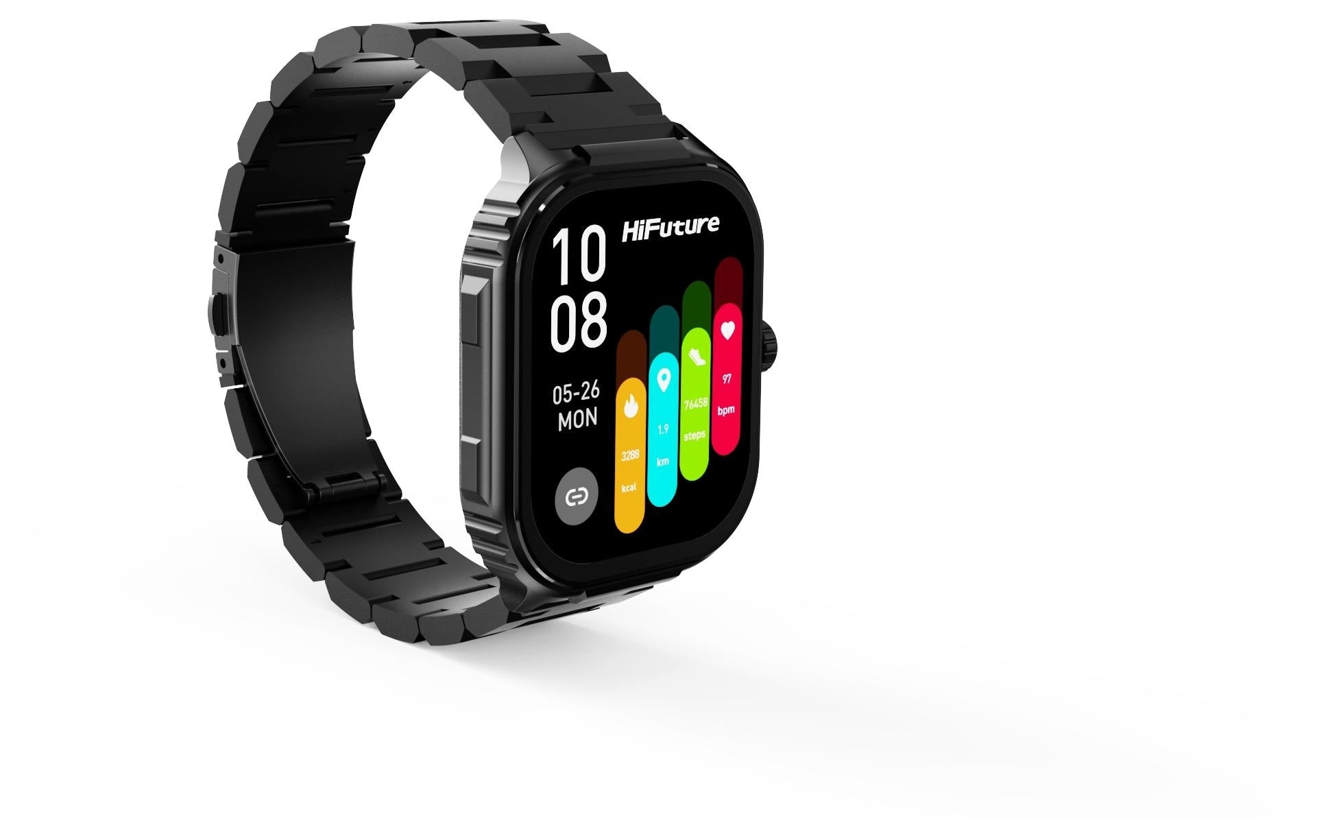 HiFuture Smartwatch – Ultra 3, Schwarz, Rostfreier Stahl