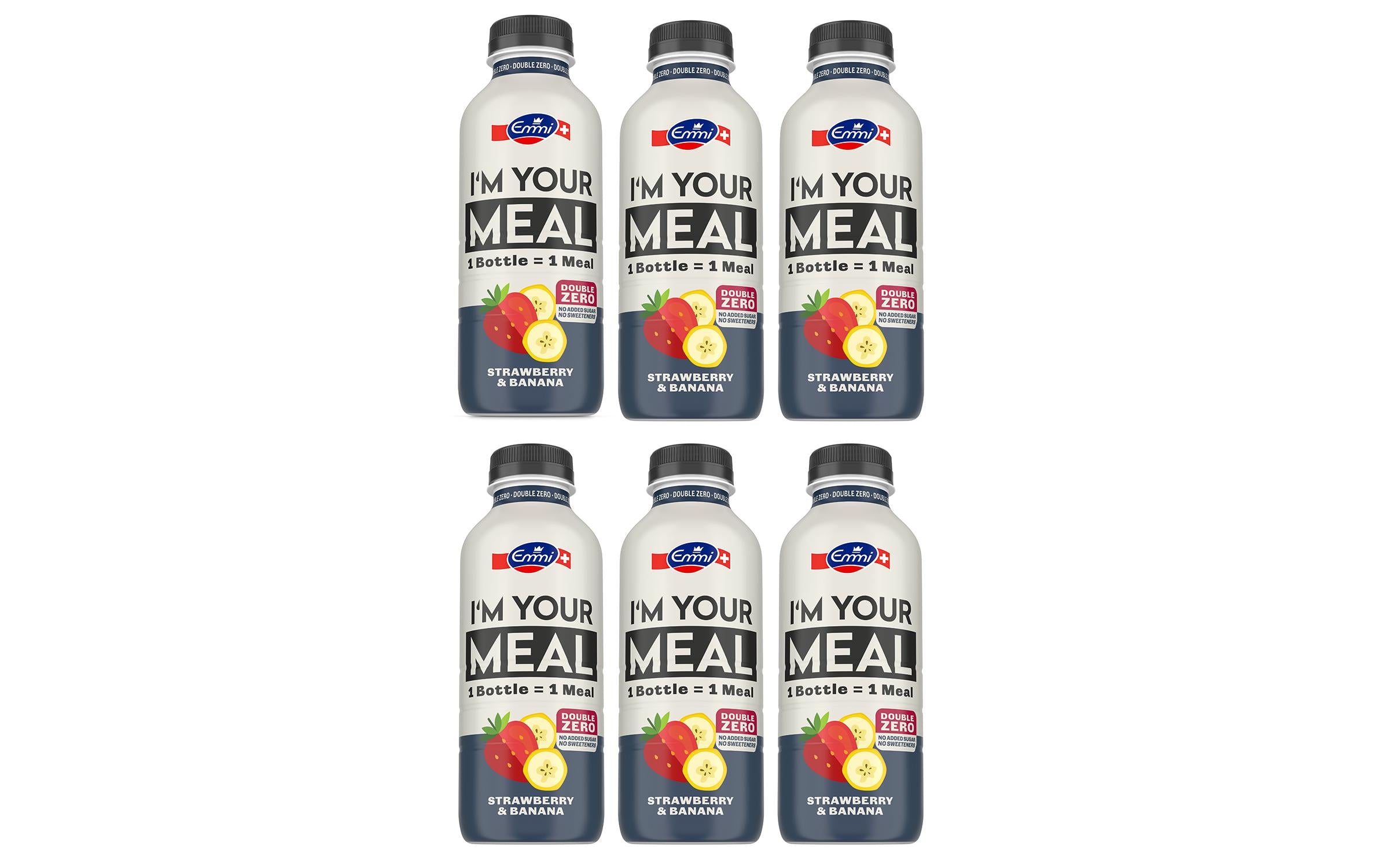 I'm your meal Emmi Double Zero Trinkmahlzeit, Erdbeere & Banane – 6×500 ml