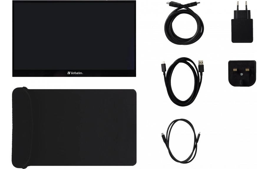 Verbatim Portabler Monitor, 17,3", 1920 × 1080 (Full HD), IPS, Touch, 60 Hz, 300 cd/m², Schwarz