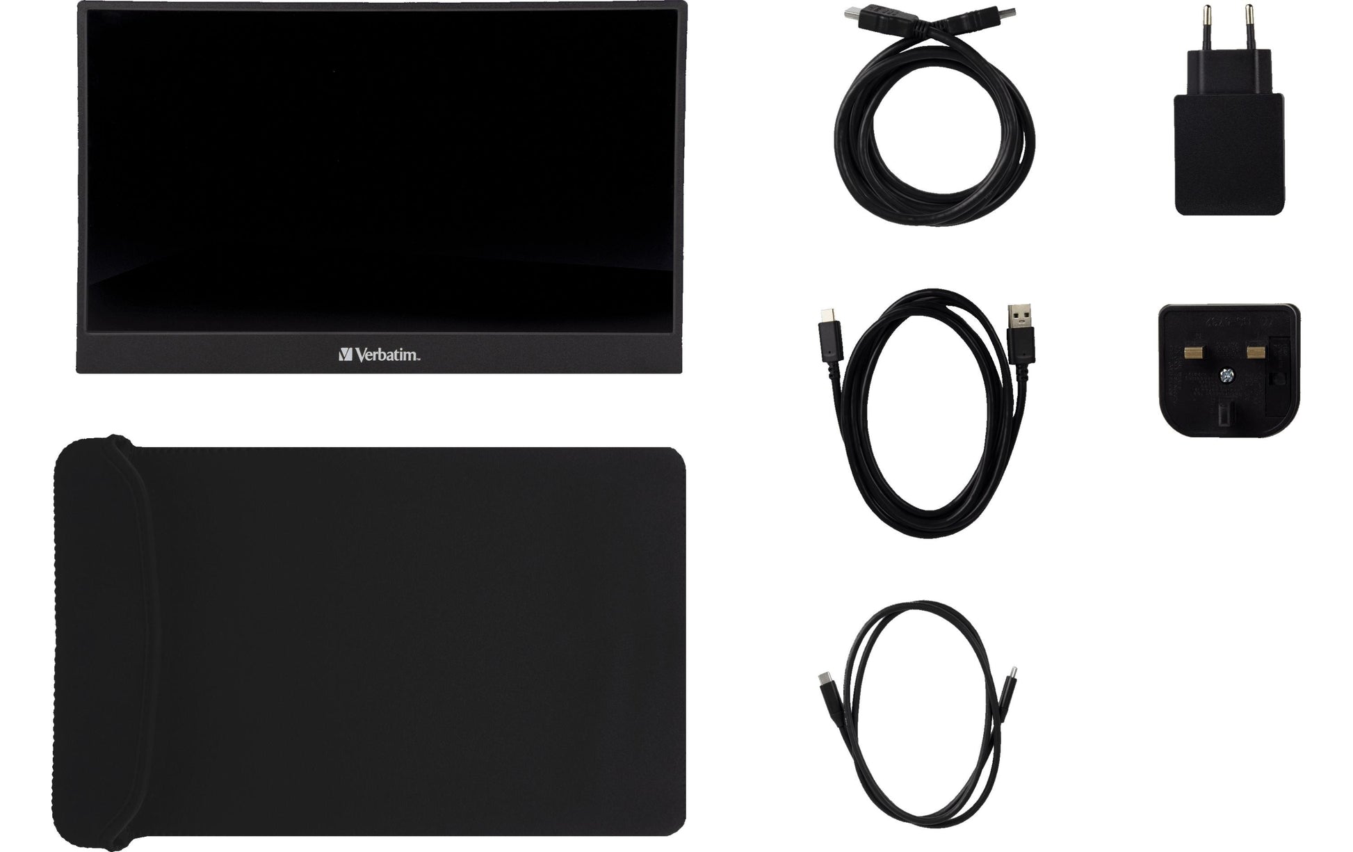 Verbatim Portabler Monitor, 14", 1920 × 1080 (Full HD), IPS, 60 Hz, 220 cd/m², Lautsprecher, Schwarz