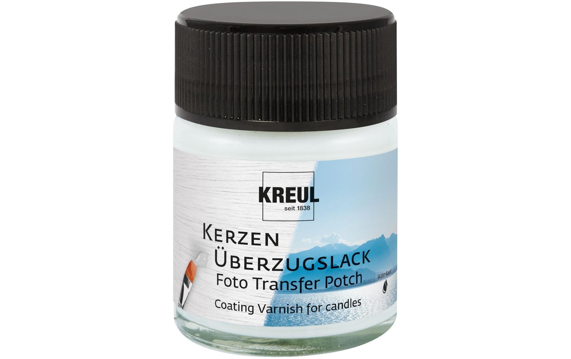 KREUL Foto Transfer POTCH Klarlack – Transparent, satiniert – 50 ml – für Kerzen