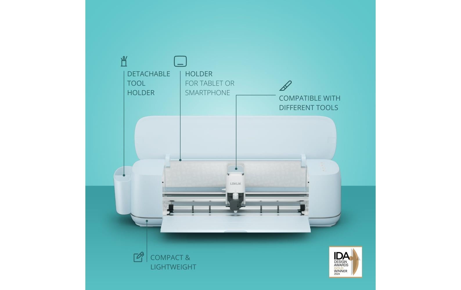 LOKLiK Schneideplotter iCraft – max. Breite 333 mm, Materialdicke 0,38 mm, Blau