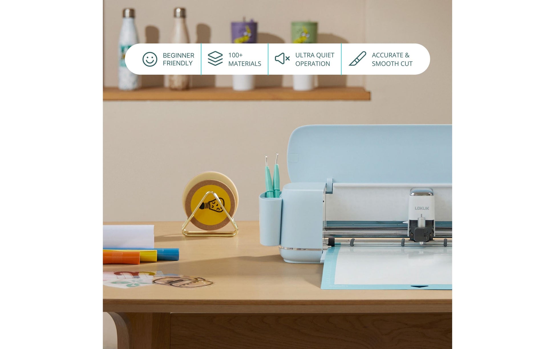 LOKLiK Schneideplotter iCraft – max. Breite 333 mm, Materialdicke 0,38 mm, Blau