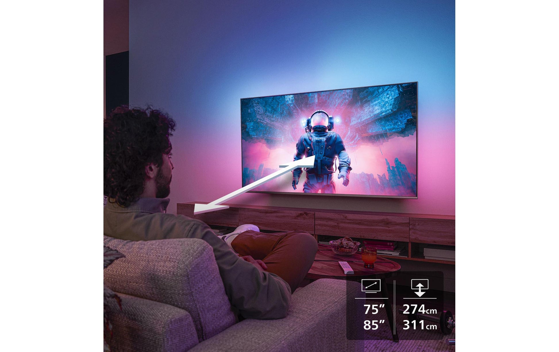 Philips 75PUS8500/12 – 75" QLED UHD 4K, Titan OS, Ambilight (2025)