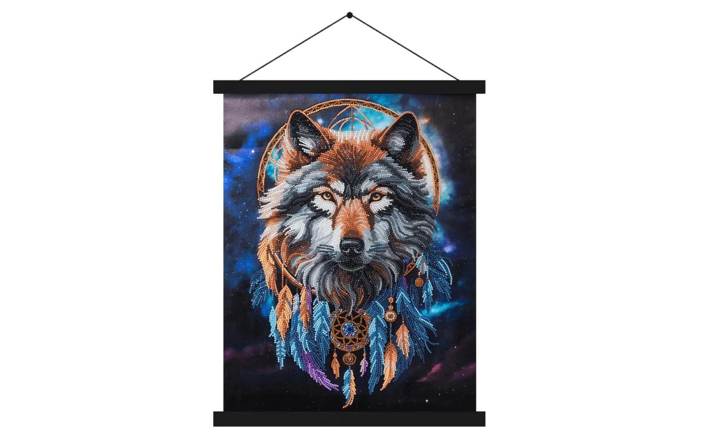 CRAFT Buddy Crystal Art Scroll – Diamond Painting Set Verzauberter Wolf – 40 × 50 cm – ab 8 Jahren