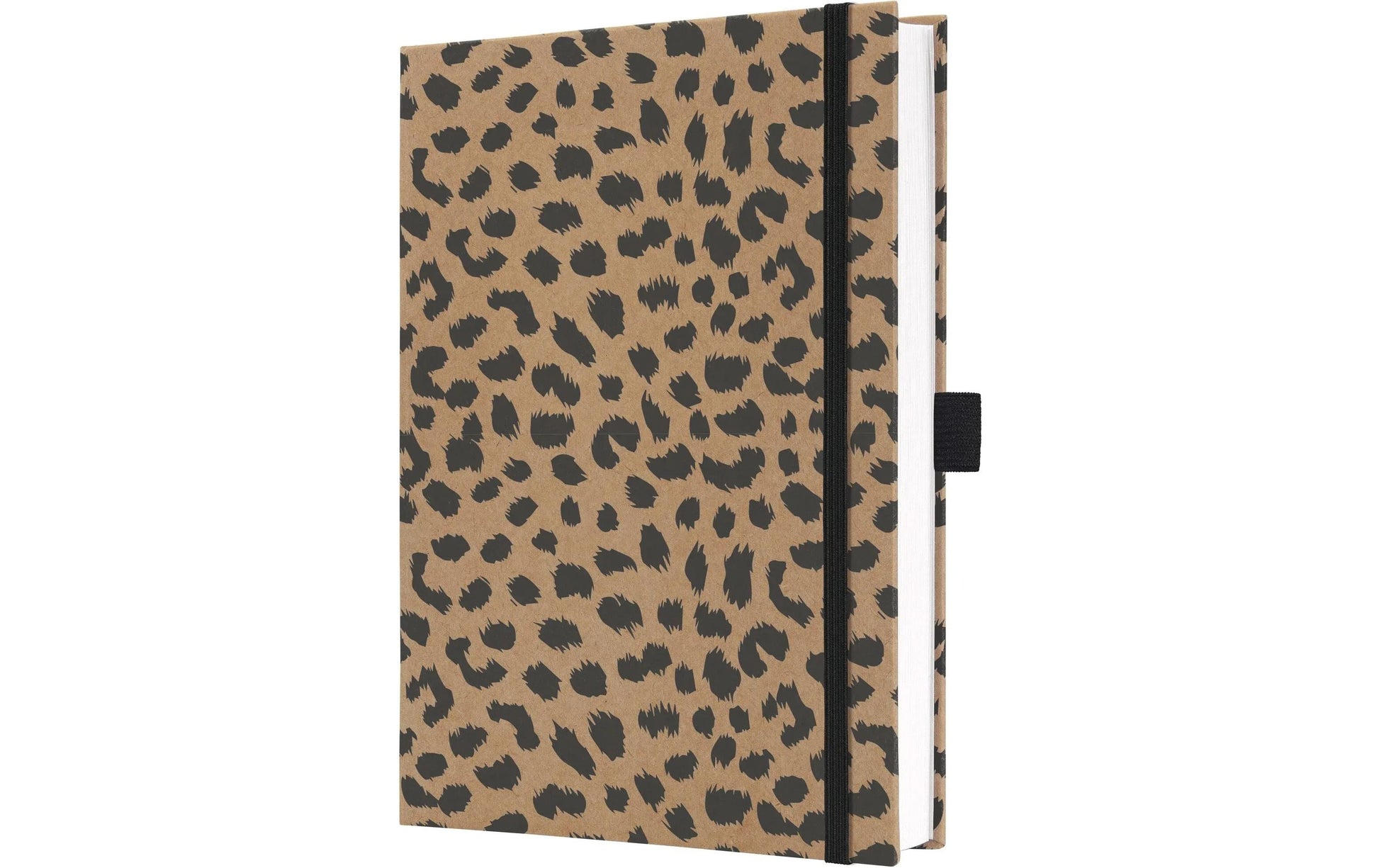 JOLIE Notizbuch – A5 – 96 Blatt – 100 g/m² – Hardcover, Gummiband, Stiftschlaufe – Schwarz/Braun – FSC