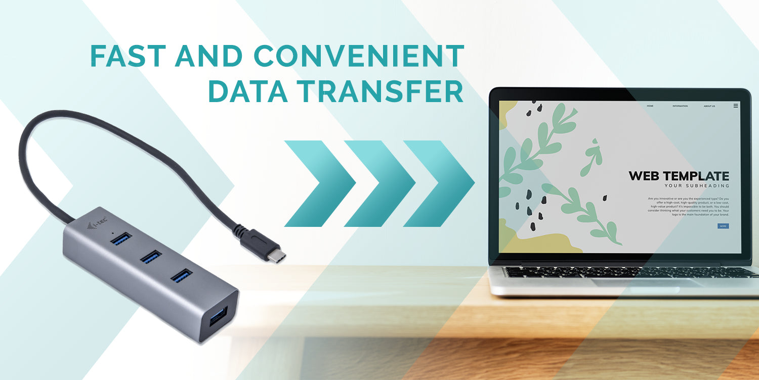 i-tec Metal USB-Hub – USB-C, 4× USB-A, für Windows/Mac/Linux