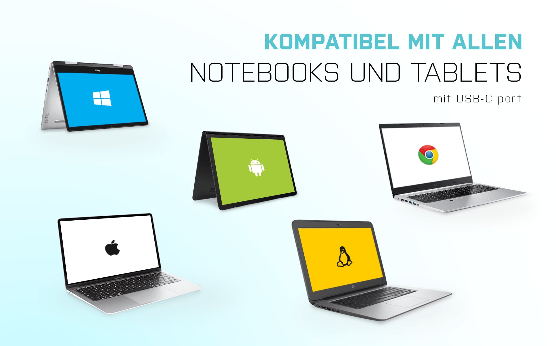i-tec Metal USB-Hub – USB-C, 4× USB-A, für Windows/Mac/Linux