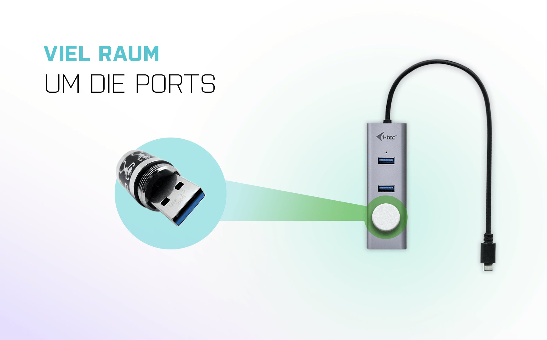 i-tec Metal USB-Hub – USB-C, 4× USB-A, für Windows/Mac/Linux