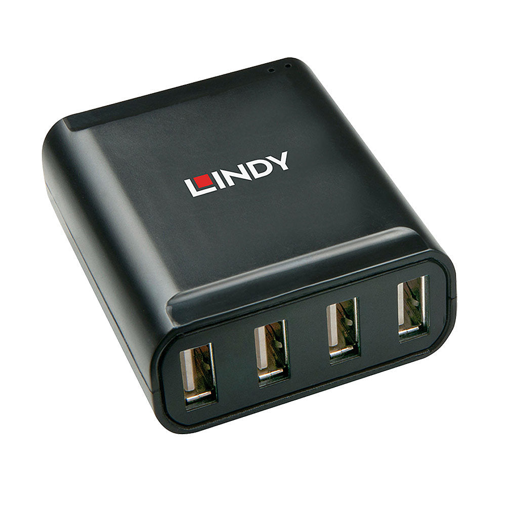 Lindy 42679 USB-Hub – USB 2.0, 4× USB-A, 1× RJ45