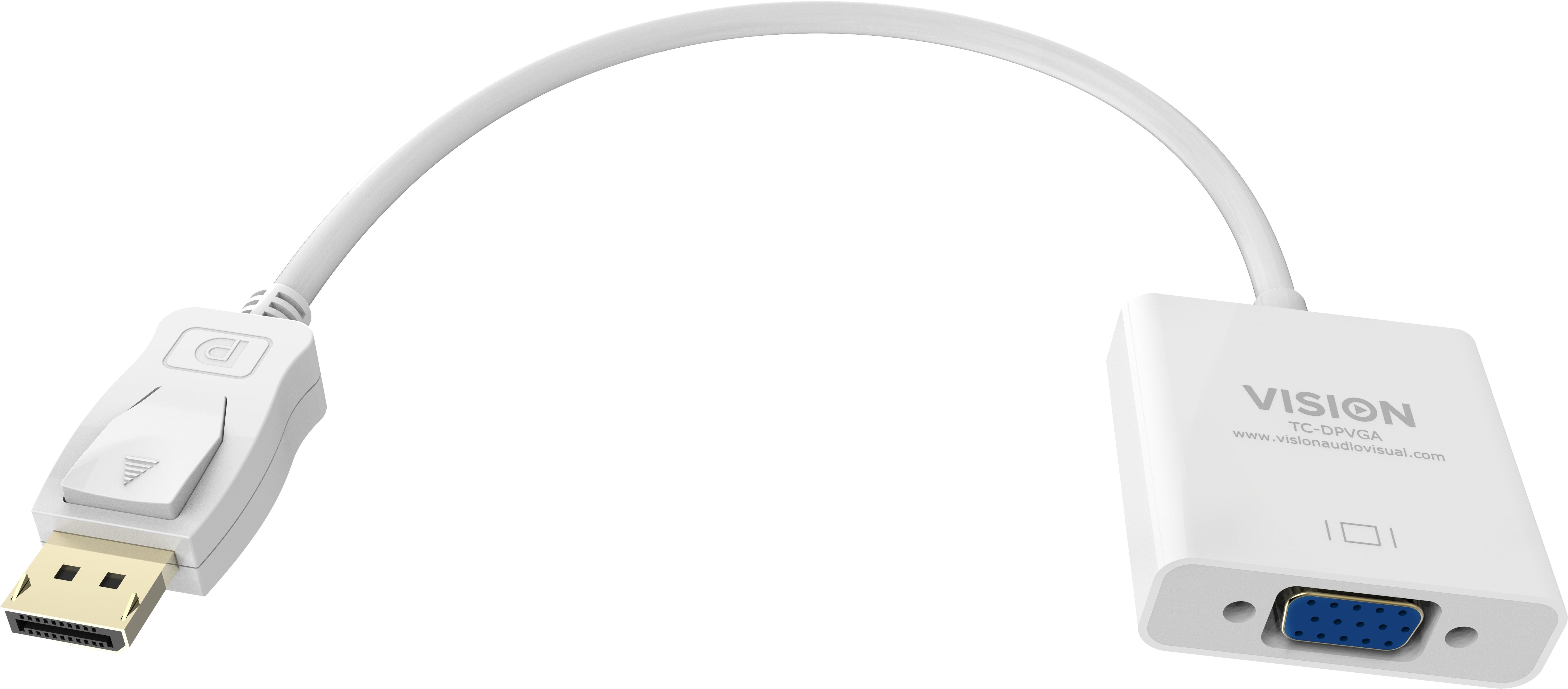 Vision TC-DPVGA Adapter DisplayPort zu VGA – 1920 × 1080, 0,22 m, Weiss