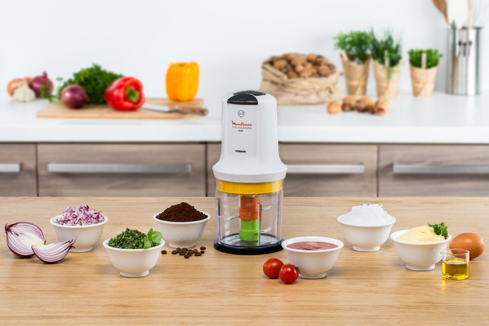 Moulinex Multimoulinette XXL 6in1 Standmixer – 500 ml, 500 W, 2 Geschwindigkeiten – Weiss