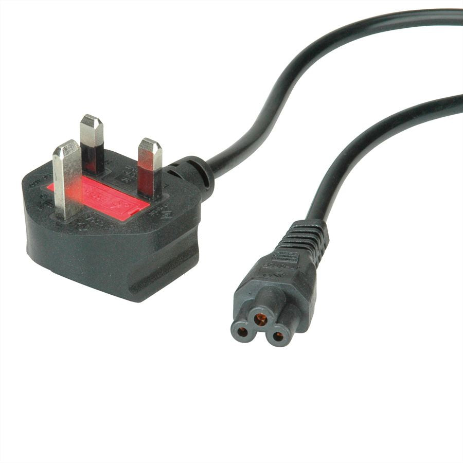 VALUE Netzkabel – UK (Typ G) – IEC C5, 1,8 m, 250 V/2,5 A, Schwarz