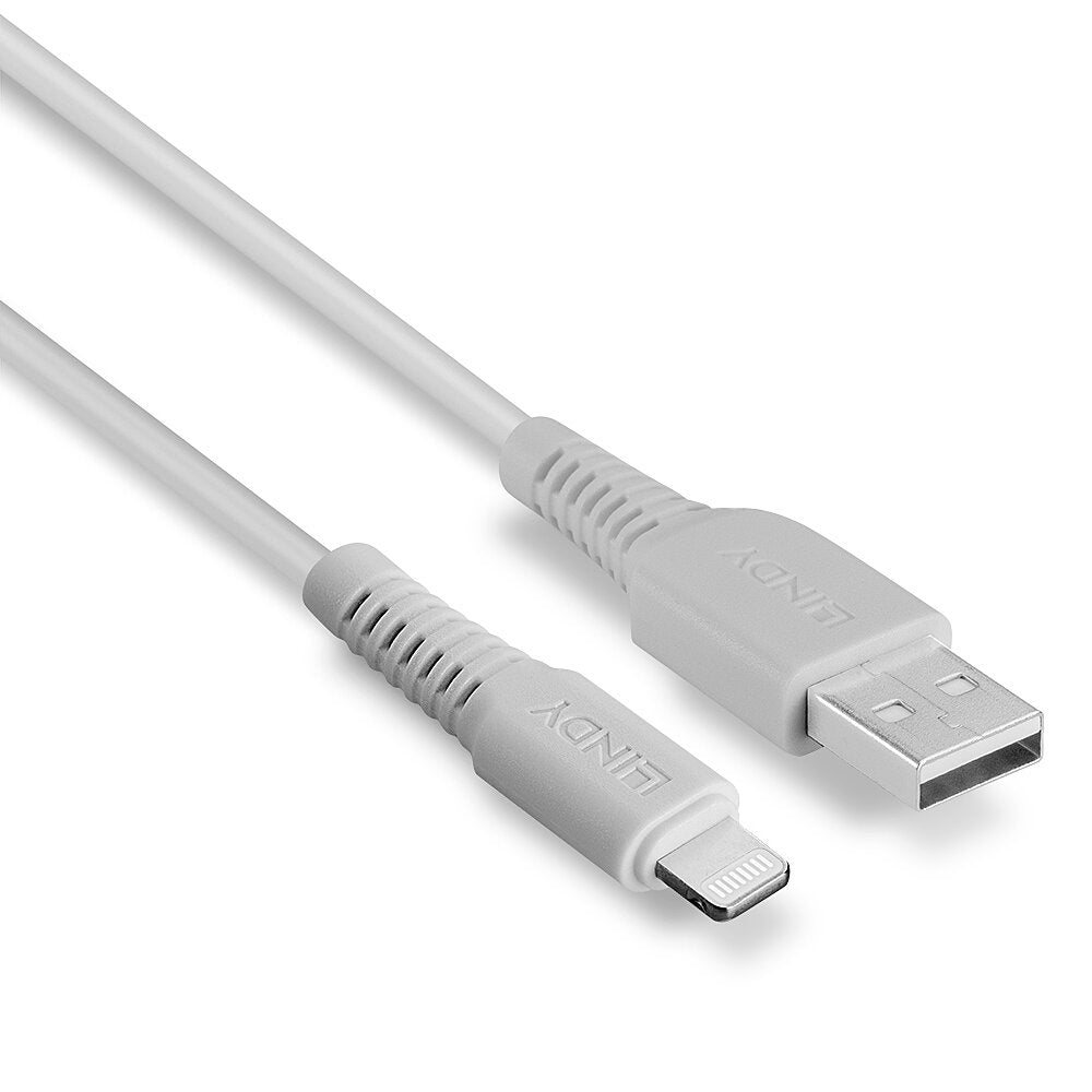 Lindy USB auf Lightning Kabel, 1 m, Weiss – für iPhone, iPad, iPod