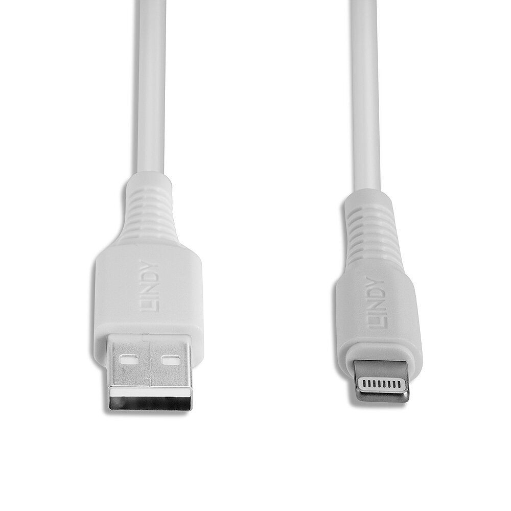 Lindy USB auf Lightning Kabel, 1 m, Weiss – für iPhone, iPad, iPod