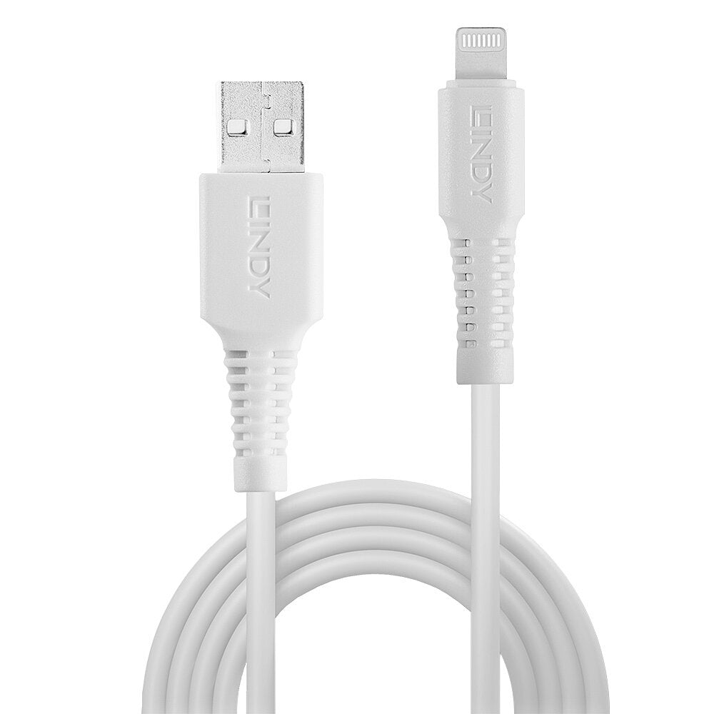 Lindy USB auf Lightning Kabel, 1 m, Weiss – für iPhone, iPad, iPod