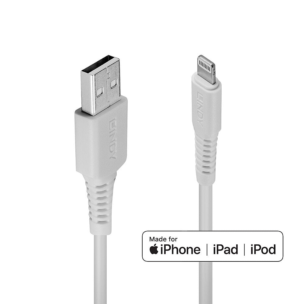 Lindy USB auf Lightning Kabel, 1 m, Weiss – für iPhone, iPad, iPod