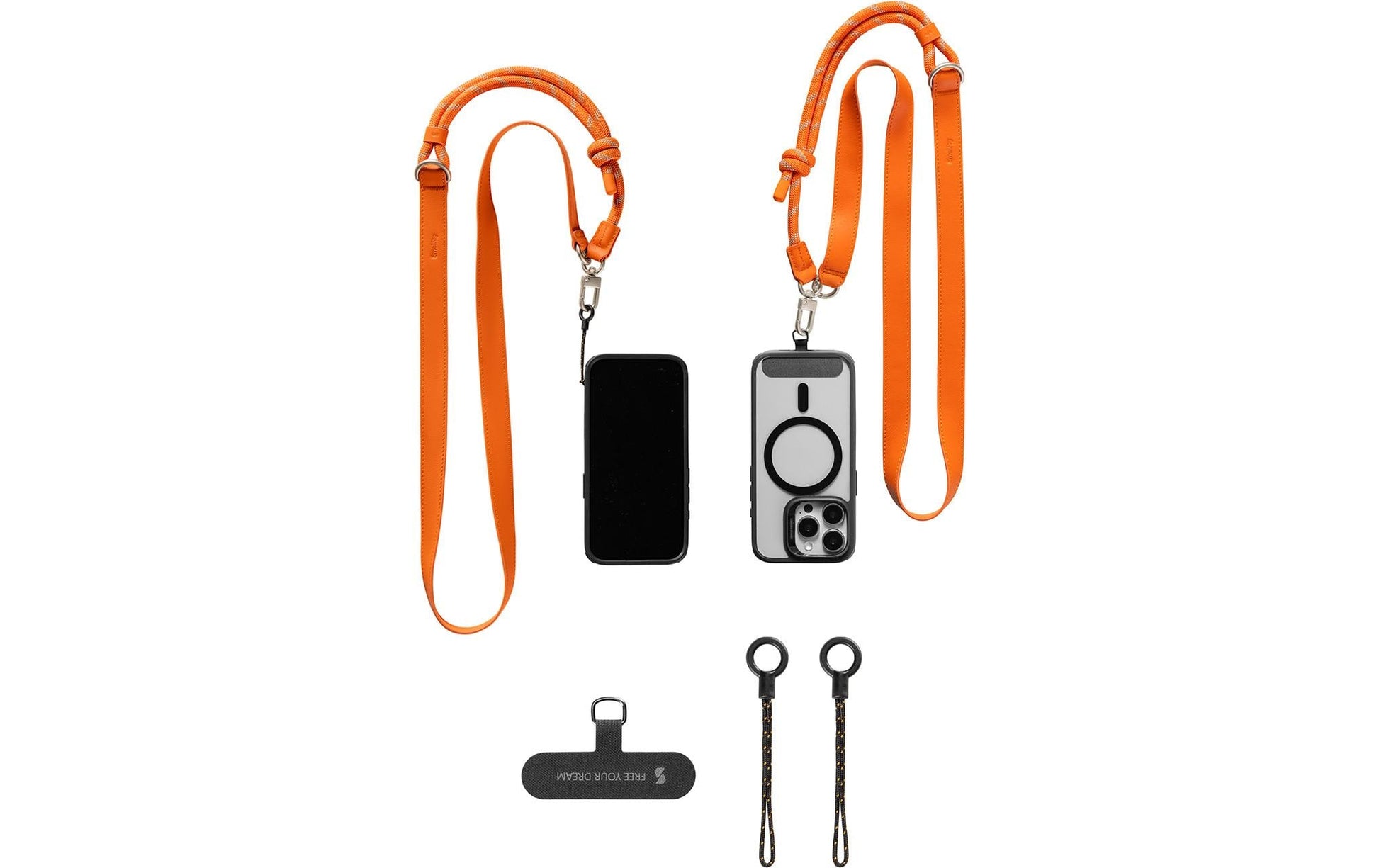 SmallRig Schultergurt für Smartphone – Orange, Nylon/Leder/Edelstahl