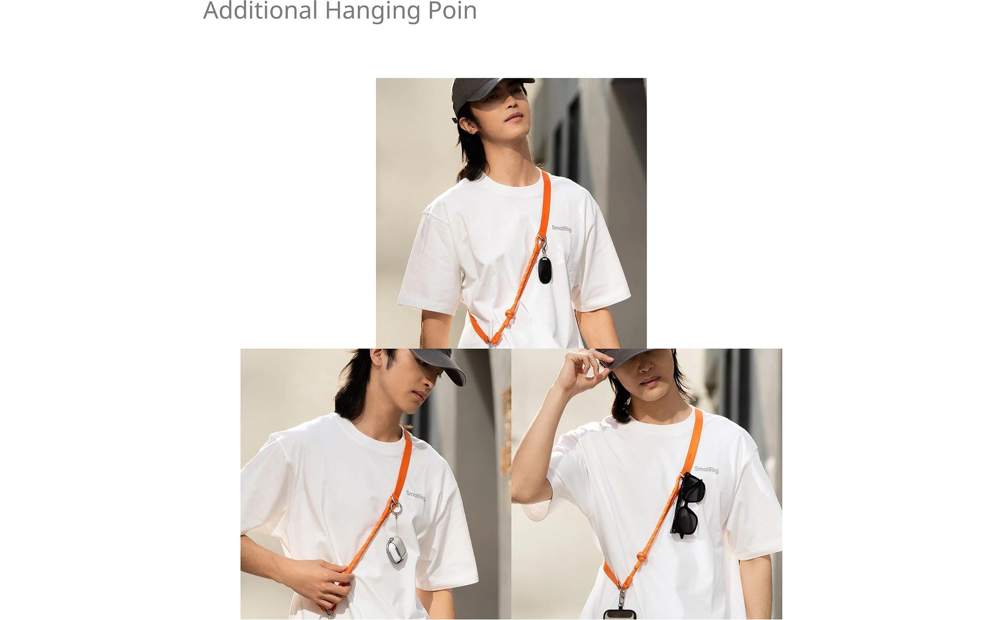 SmallRig Schultergurt für Smartphone – Orange, Nylon/Leder/Edelstahl