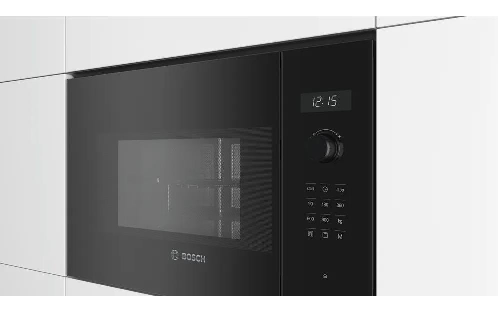 Bosch Einbau-Mikrowelle BEL554MB0 – 25 l, Grill & Heissluft, 900 W – Schwarz/Edelstahl