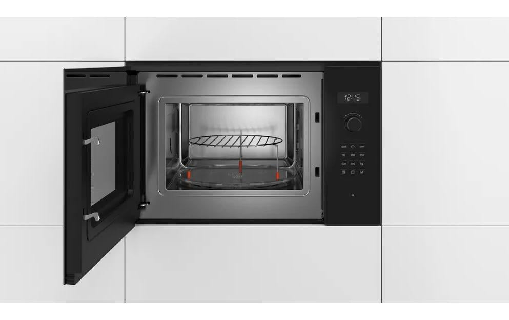 Bosch Einbau-Mikrowelle BEL554MB0 – 25 l, Grill & Heissluft, 900 W – Schwarz/Edelstahl