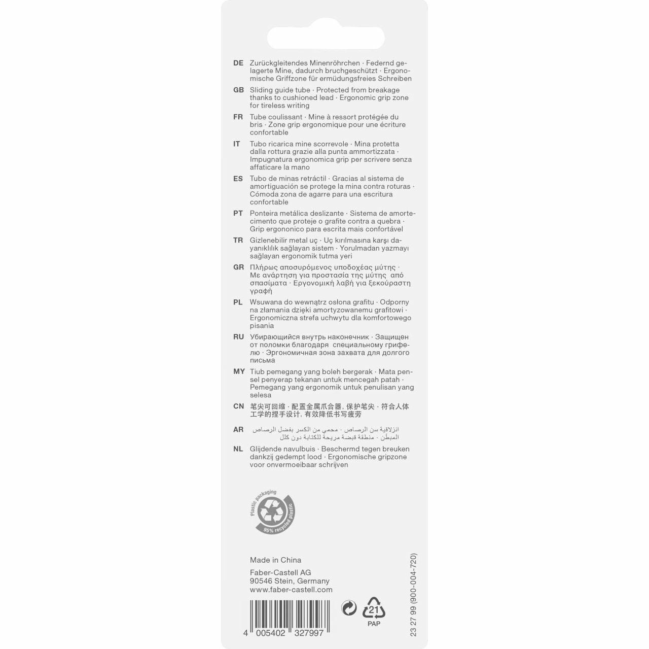 Faber-Castell Apollo Druckbleistift – 0,7 mm – Blau/Grau – Anti-Minenbruch