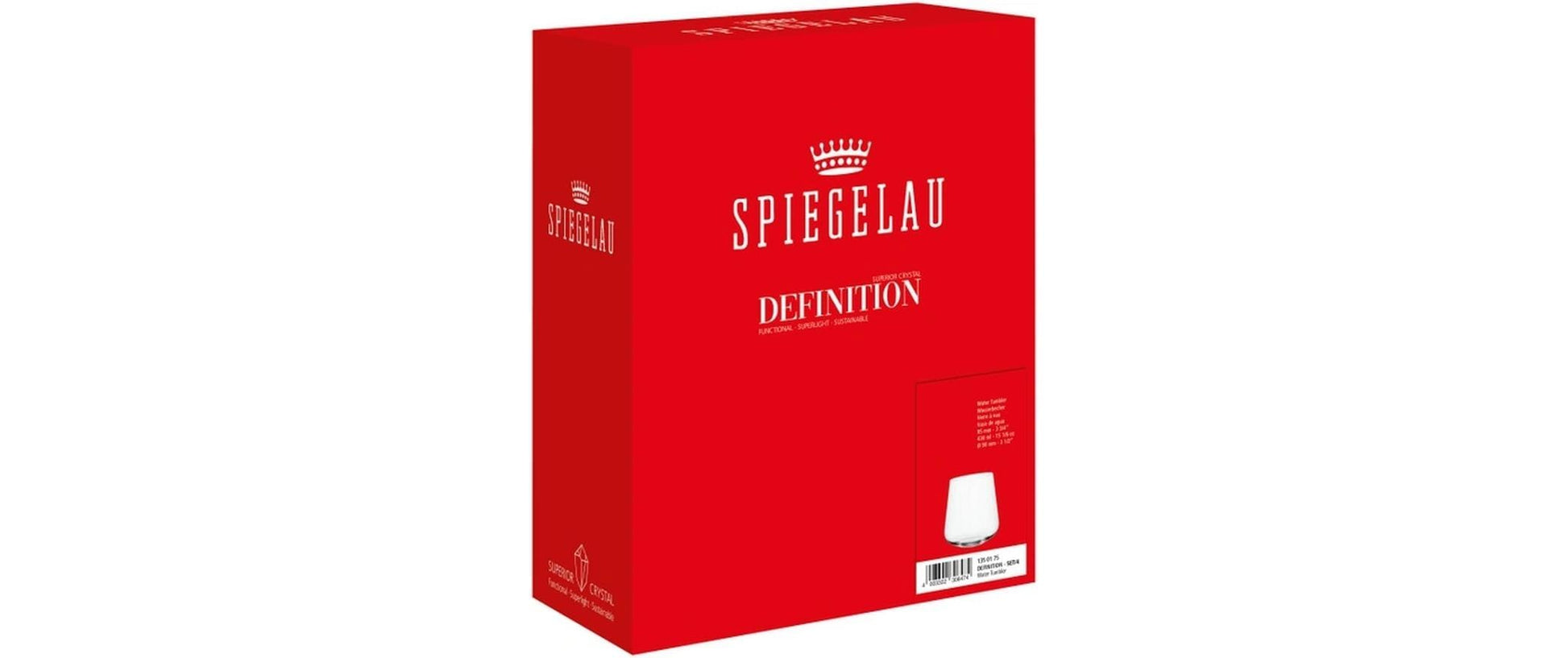 Spiegelau Trinkglas Definition – 4er Set, 430 ml, Ø 9 cm, Kristallglas, Transparent, spülmaschinenfest