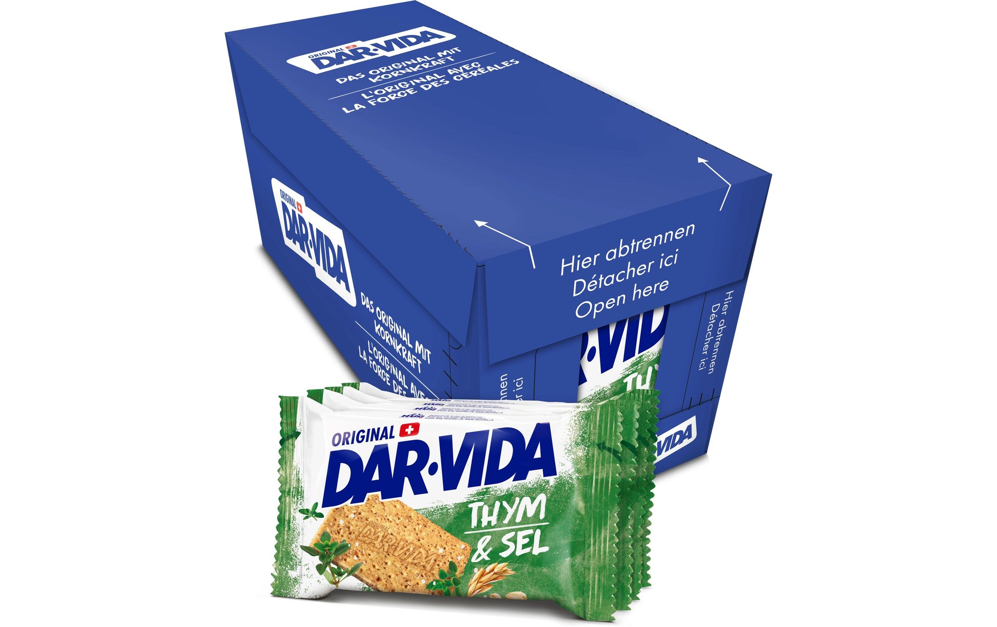 DAR-VIDA extra feiner Cracker – Thymian & Meersalz – 10 × 184 g