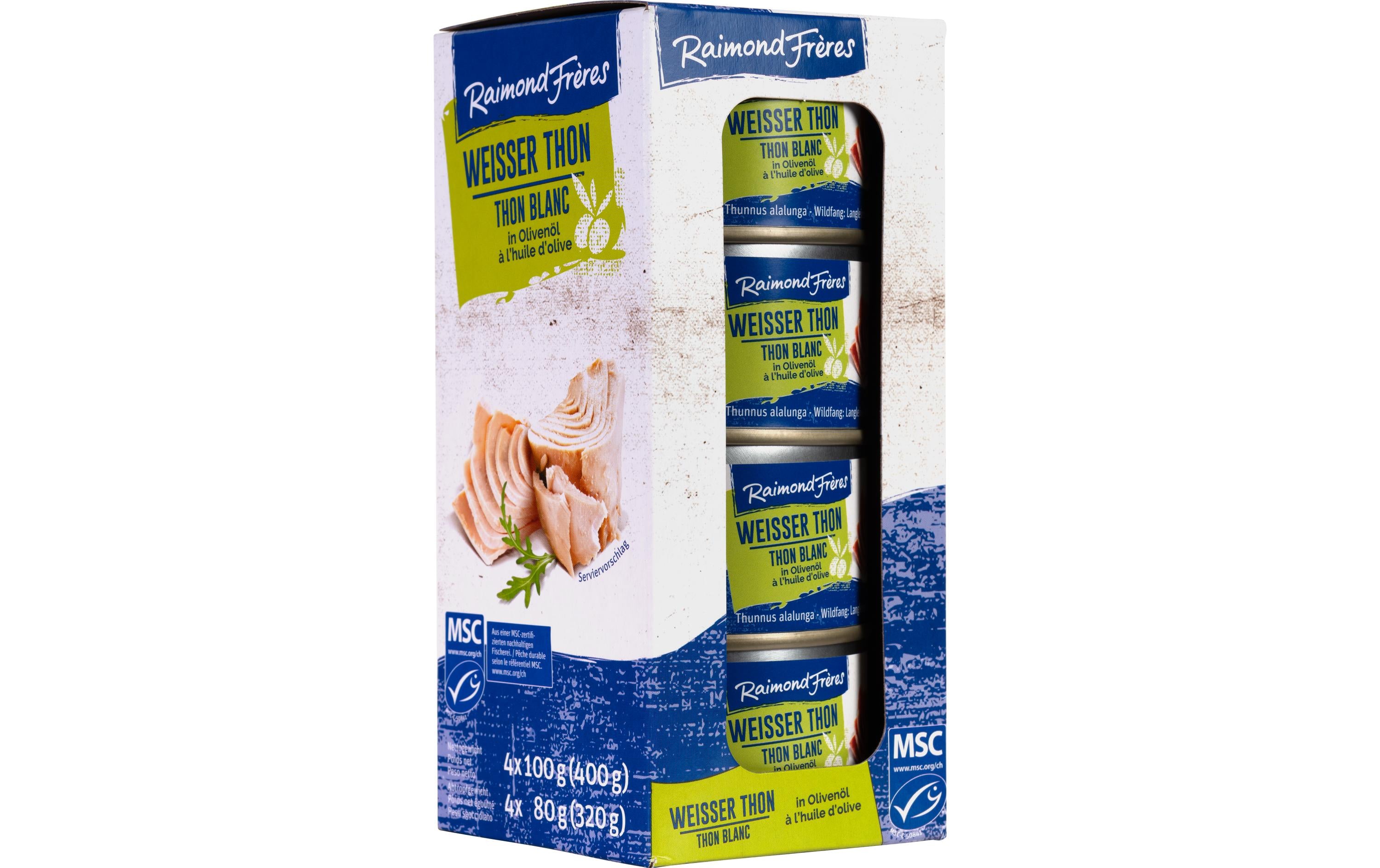 Raimond frères MSC Weisser Thon (Albacore) – in Olivenöl – 4 × 100 g