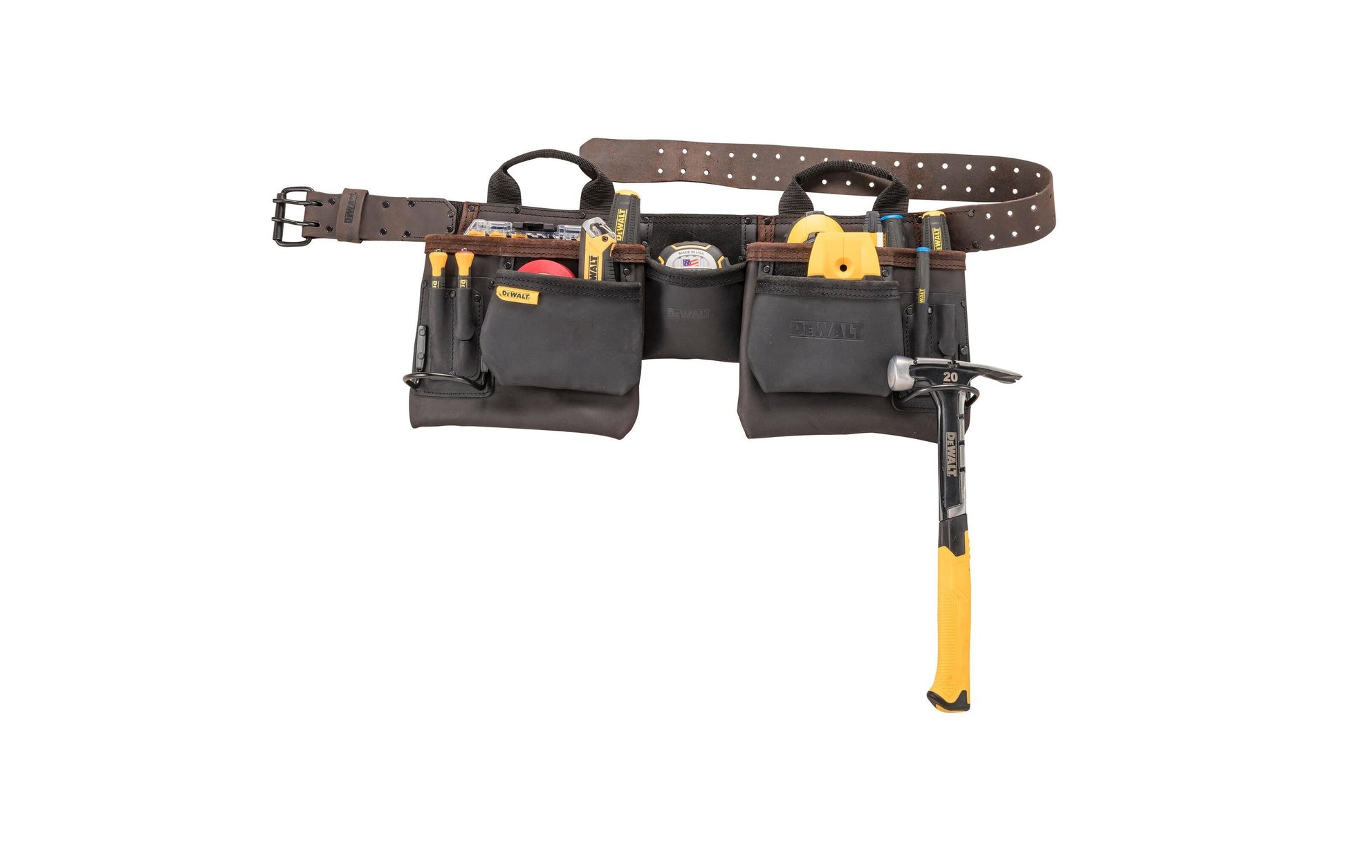 Dewalt Gürteltasche – mit Dornschliesse, mit Handgriff, schwarz, Leder, B 60 × H 300 × T 1'400 mm