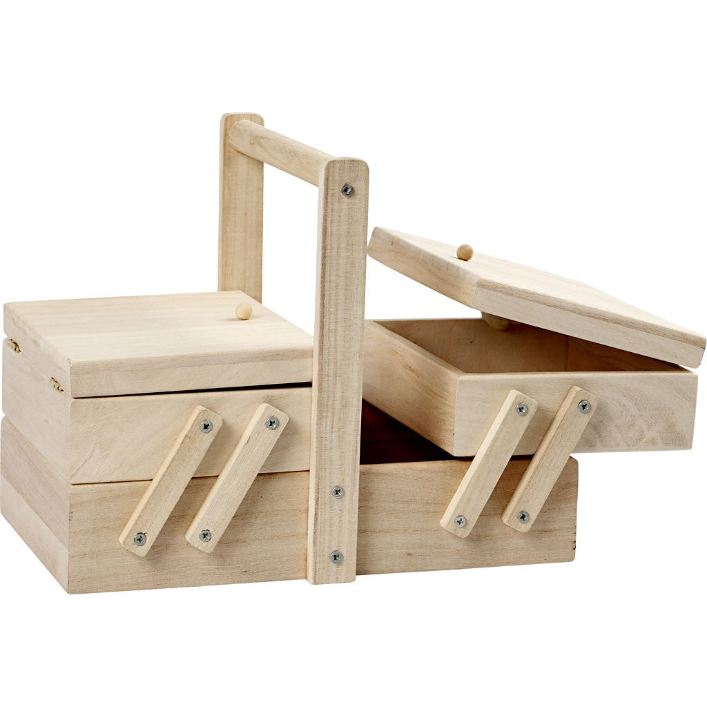 Creativ Company Nähkästchen 24 × 19 × 16,3 cm – Holz, Braun