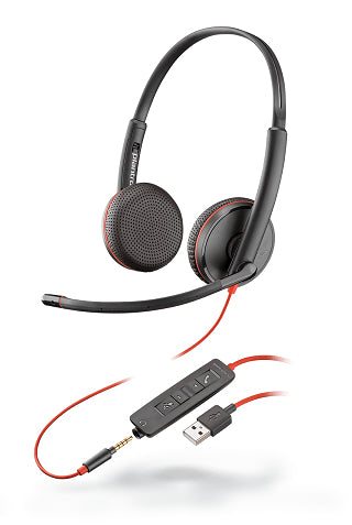 Poly Blackwire 3225 – Duo Headset – USB‑A – Schwarz