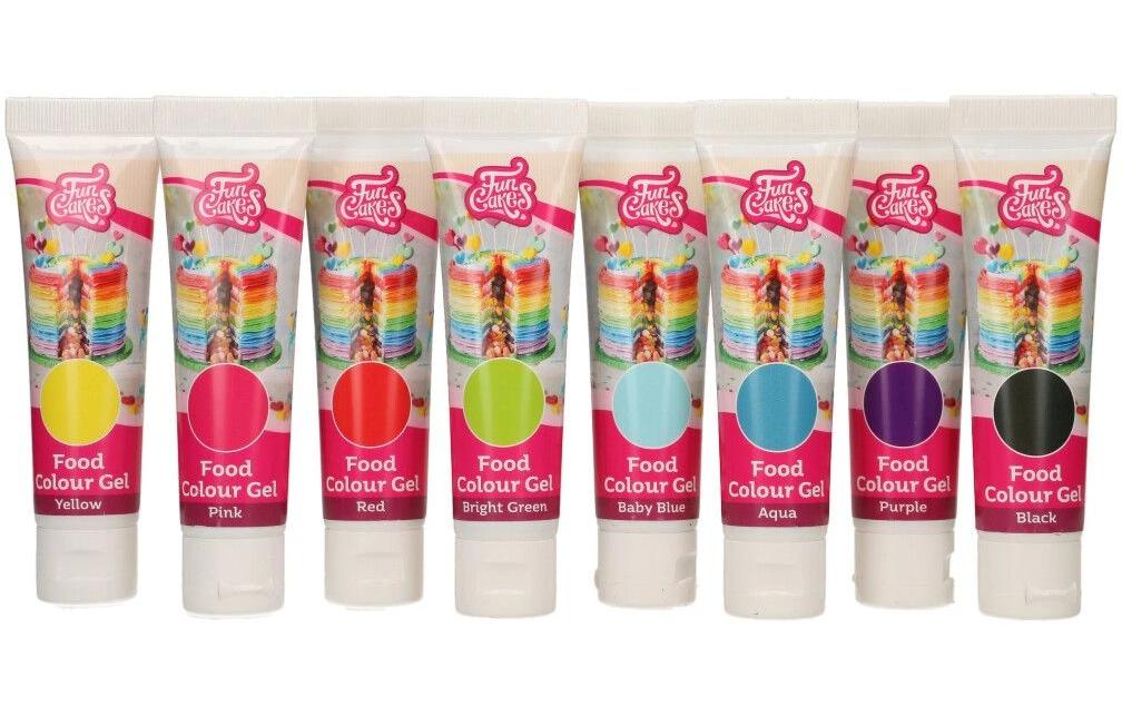 FunCakes Lebensmittelfarben Gelfarben, 8 Farben, Gel – 260 g
