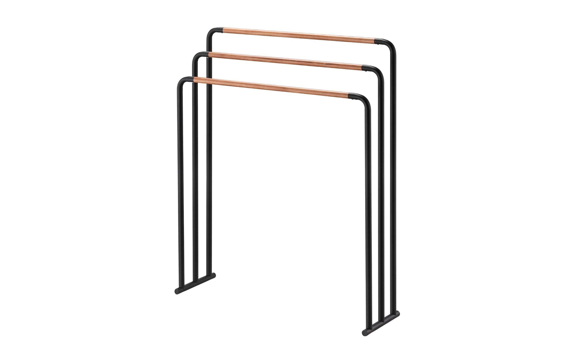 Yamazaki Handtuchständer – 70×19×83 cm, Stahl/MDF, Schwarz