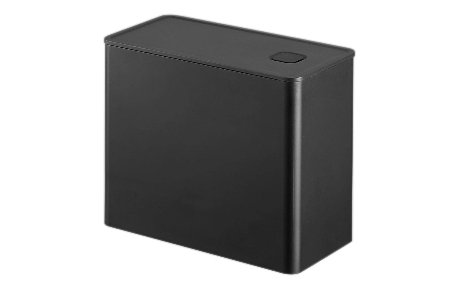 Yamazaki Vorratsdose 1,6 l, 18,4 × 9,2 × 15,4 cm, Polypropylen (PP)/Silikon, Schwarz