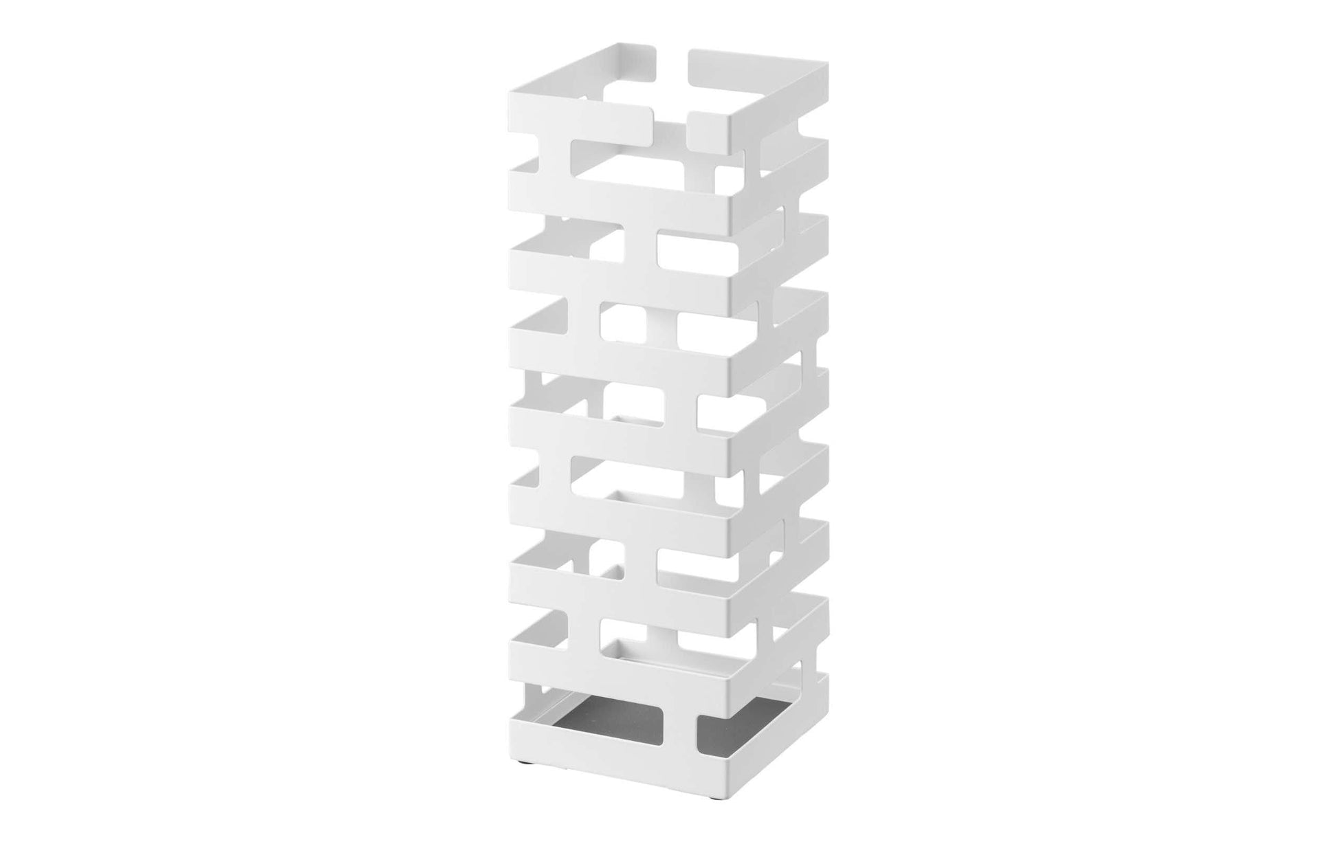 Yamazaki Schirmständer – Stahl, Weiss, 15 × 15 × 43 cm