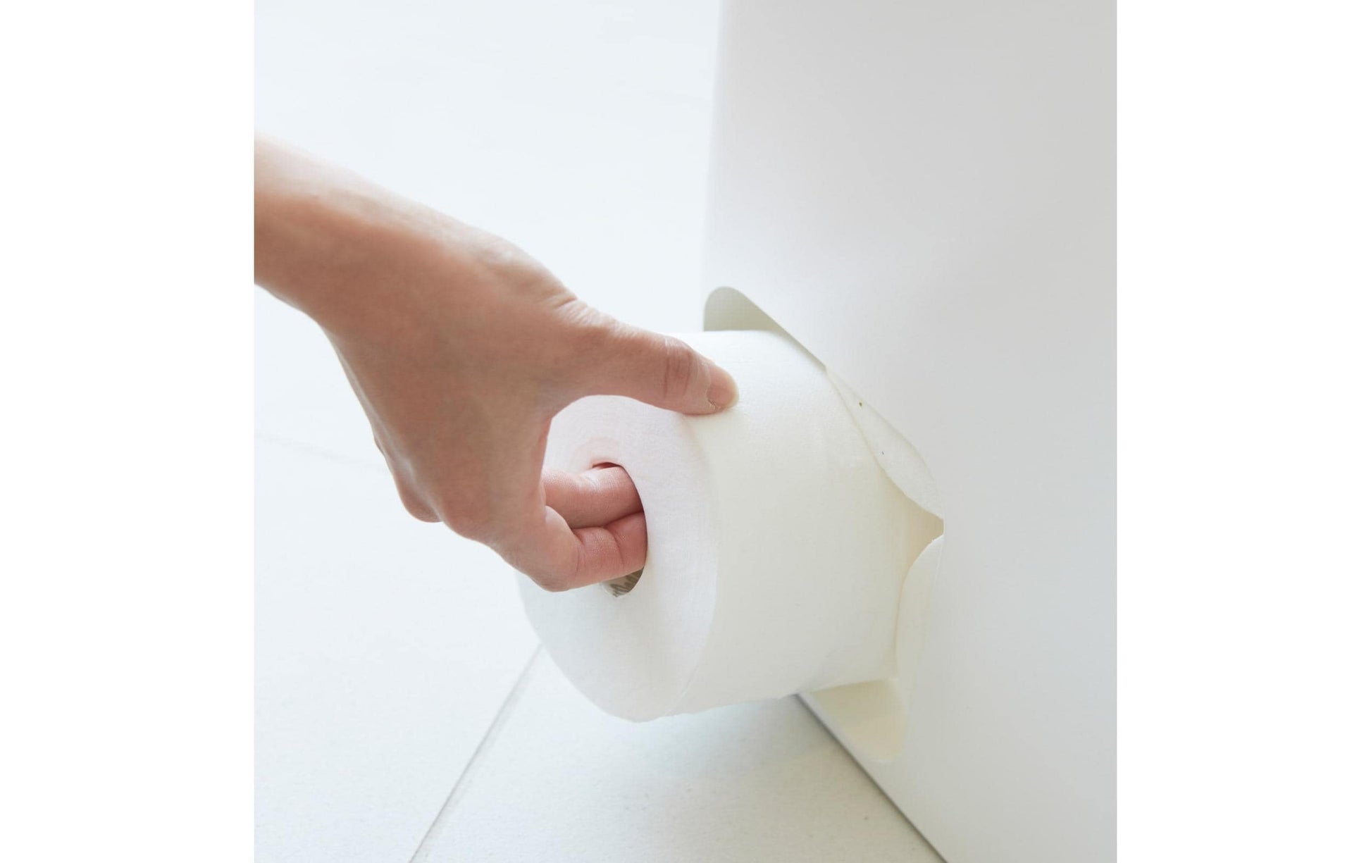 Yamazaki Tower – Toilettenpapierständer – Stahl, Weiss, für 8 Rollen, 23 × 12,5 × 48 cm