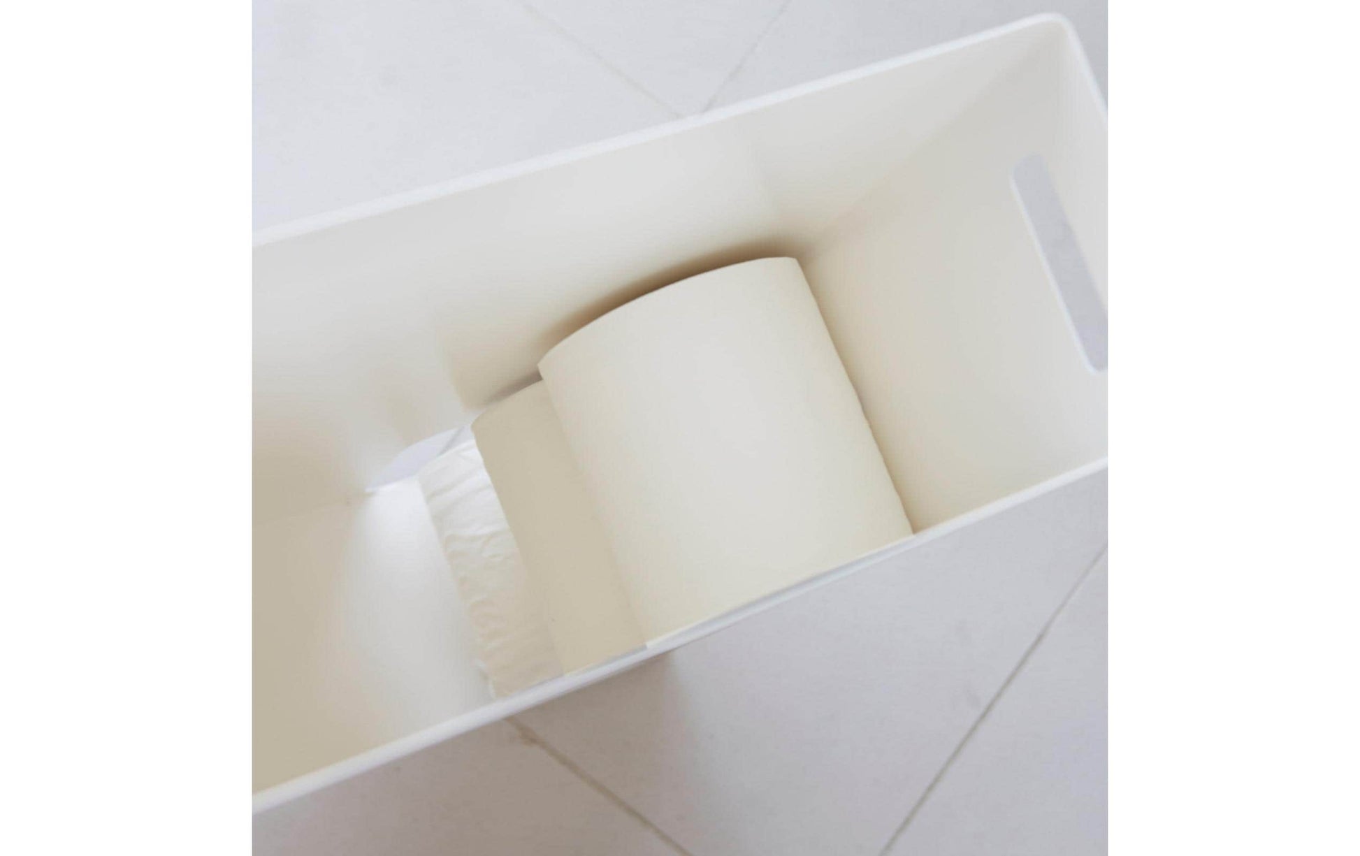 Yamazaki Tower – Toilettenpapierständer – Stahl, Weiss, für 8 Rollen, 23 × 12,5 × 48 cm