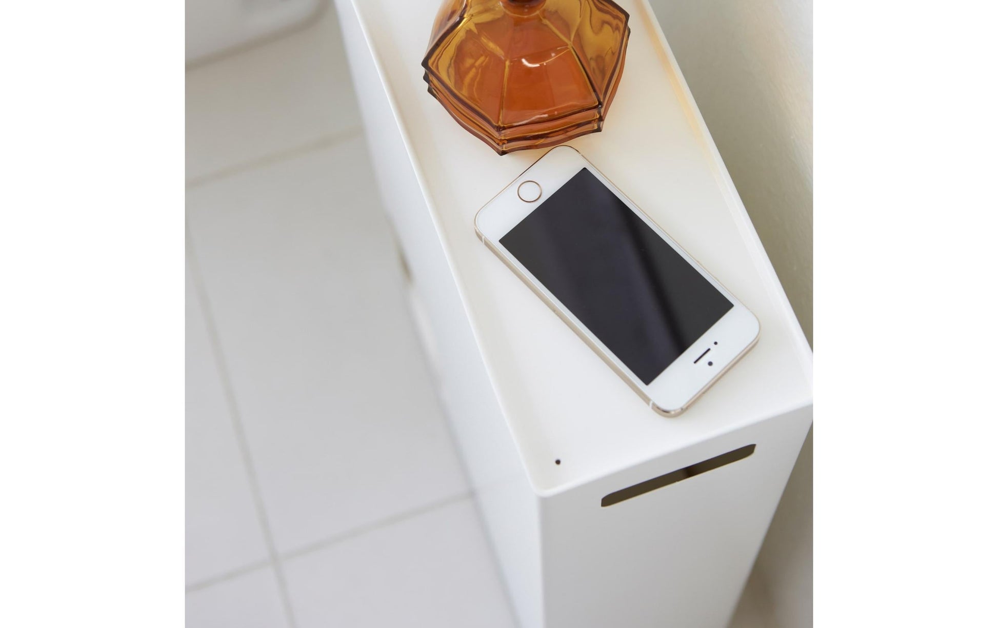 Yamazaki Tower – Toilettenpapierständer – Stahl, Weiss, für 8 Rollen, 23 × 12,5 × 48 cm