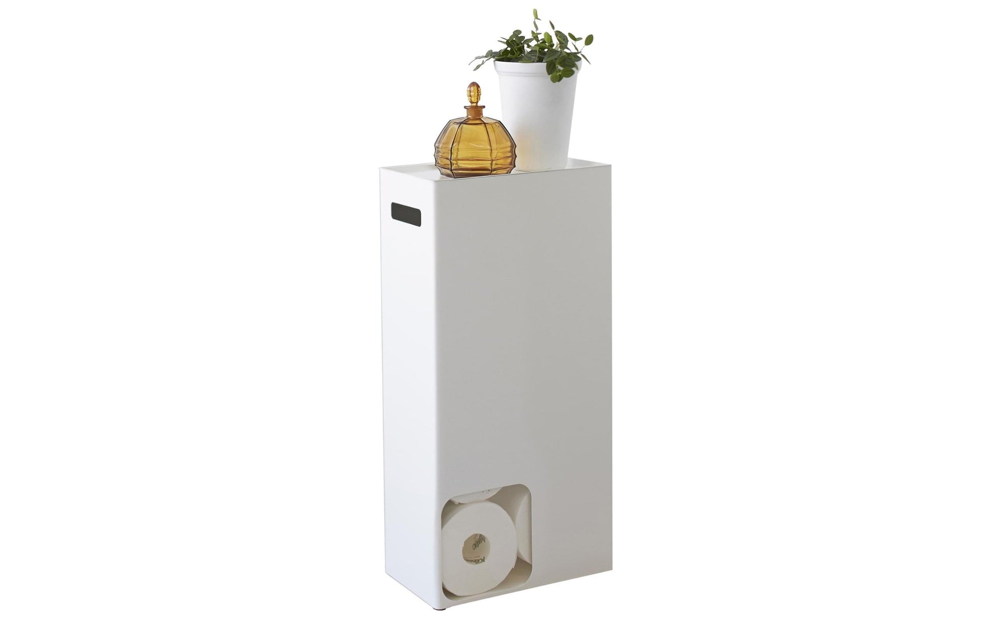 Yamazaki Tower – Toilettenpapierständer – Stahl, Weiss, für 8 Rollen, 23 × 12,5 × 48 cm