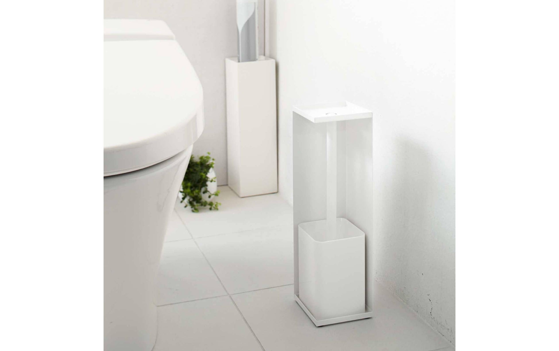 Yamazaki Toilettenpapierständer – Stahl, Weiss, für 3 Rollen, 11,5 × 11,5 × 38,5 cm