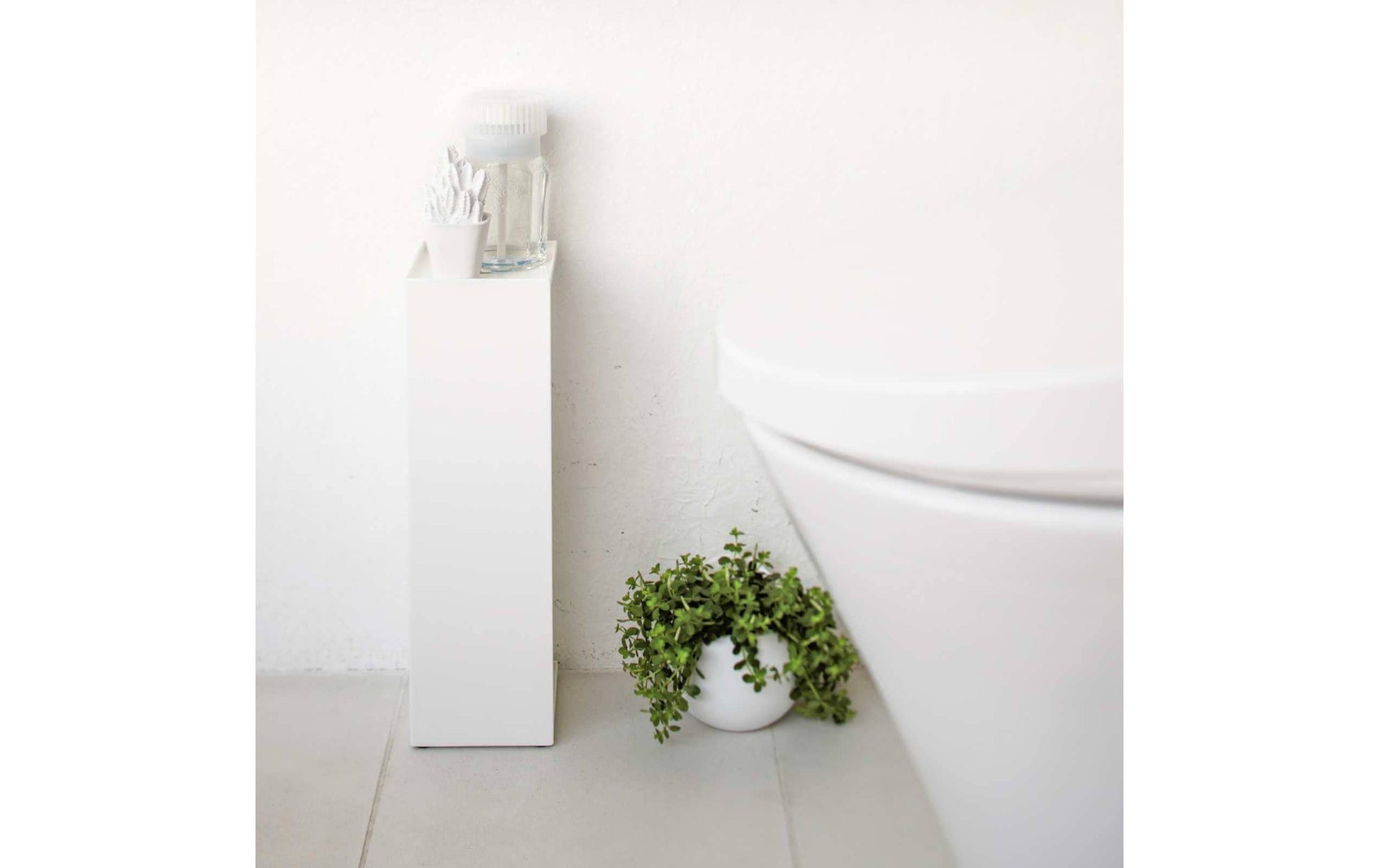 Yamazaki Toilettenpapierständer – Stahl, Weiss, für 3 Rollen, 11,5 × 11,5 × 38,5 cm
